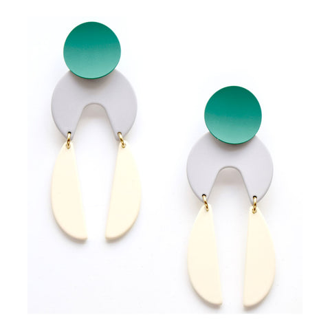 Emerald Grey Rubber Dangle