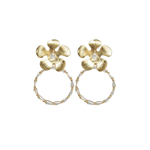 Mod Flower Diamond Hoop