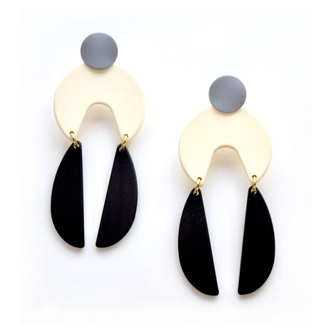 Black and White Rubber Coated Dangle