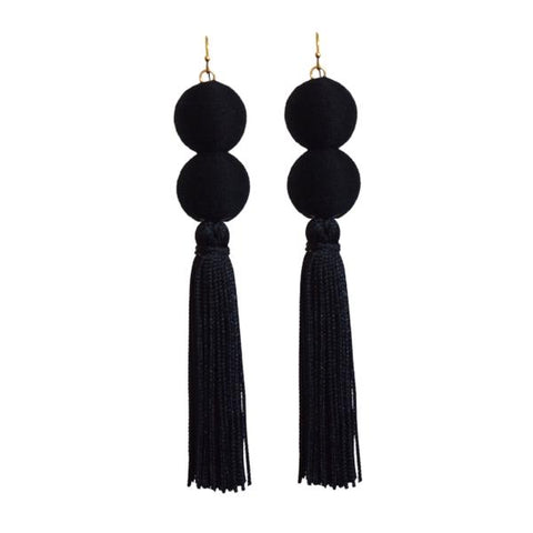 black double pom tassel