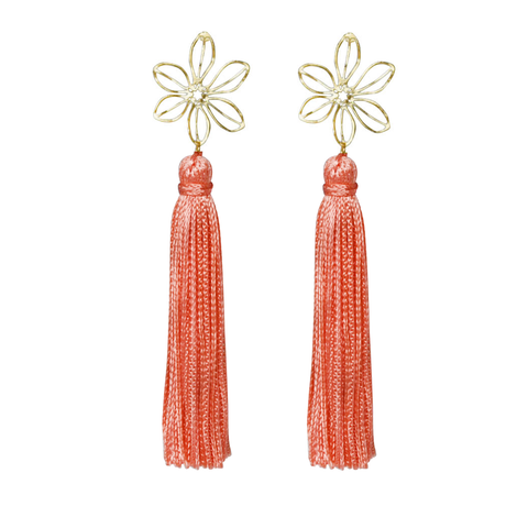 coral wire flower tassel