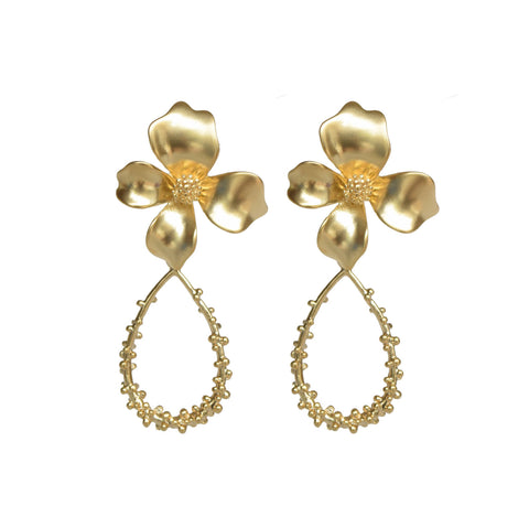 Flower Beaded Teardrop