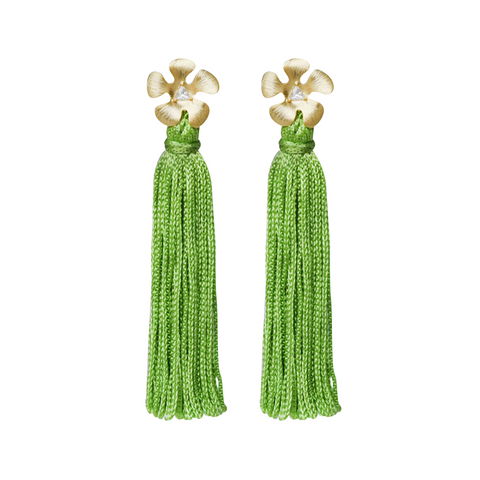 green mod flower tassel