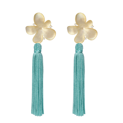 mint blue flower tassel