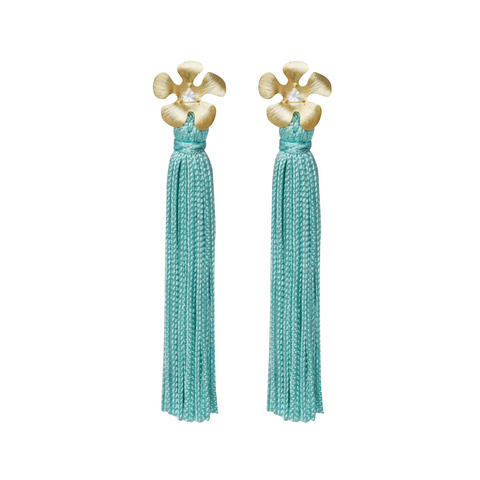 mint blue mod flower tassel