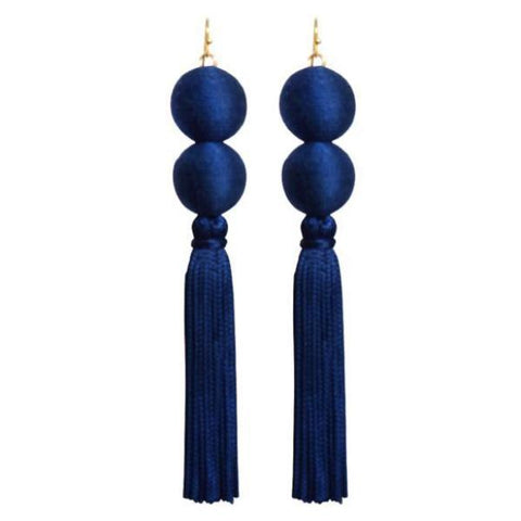 Navy Double Pom Tassel
