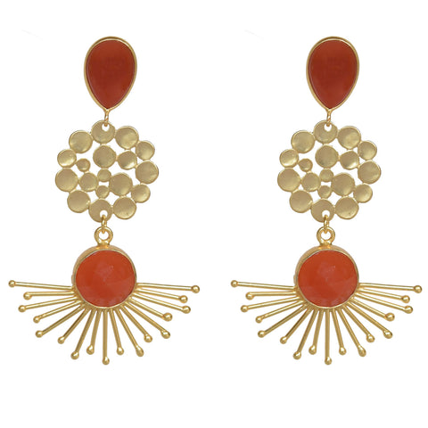 Orange Sunburst Cluster Dangle