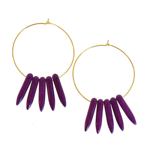 Purple Spike Hoops