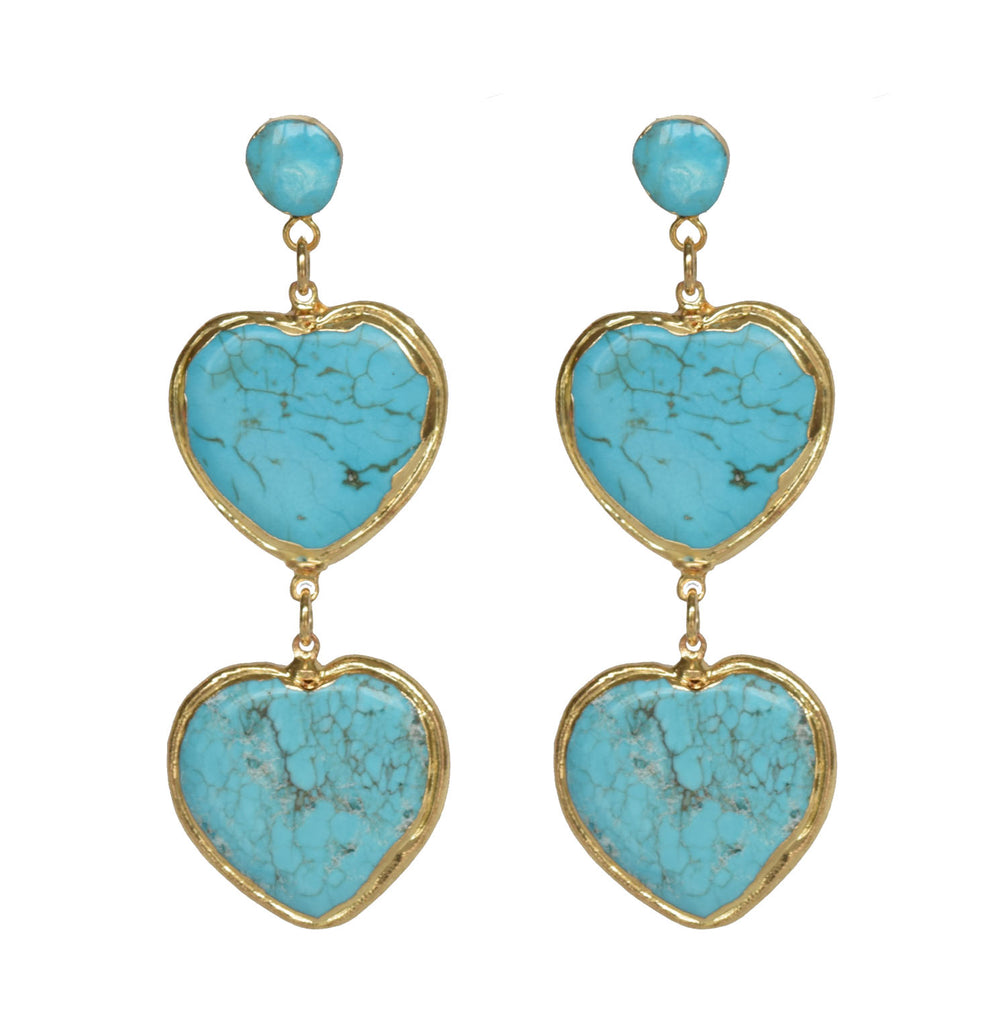 turquoise double heart