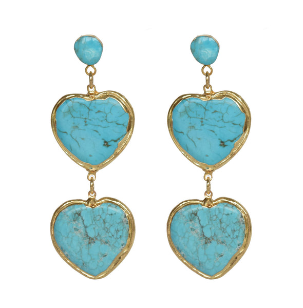 turquoise double heart